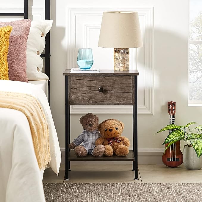 VECELO Nightstands Set of 2, Modern Bedside End Tables, Night Stands - Image 4
