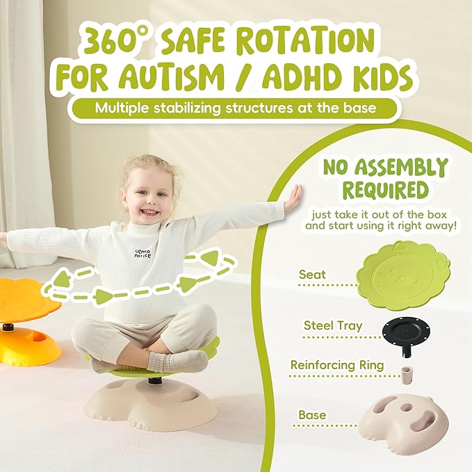 Spinning Chair for Autistic Kids, Autism Sensory Spinning Chairs Sensory Swivel - Image 3
