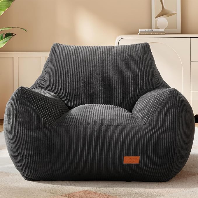 Big Bean Bag Chair for Adults & Kids, Ultra Soft Living Room Bean Bag by Vellorise