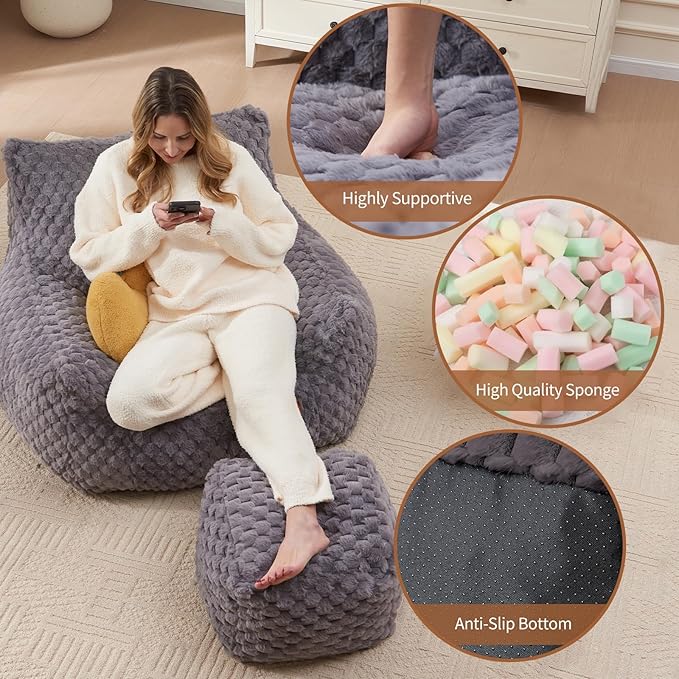 Gaming Chair Comfy Bean Bag Couch Sofa Chair - Image 6