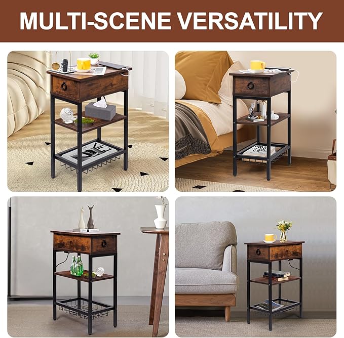 Skinny End Tables with USB Ports and Outlets - Image 7