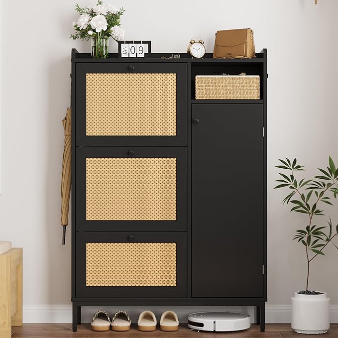 GarveeHome Shoe Cabinet Rattan - Image 7