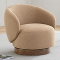 Swivel Accent Chair Round Barrel Armchair Upholstered Performance Fabric by Kislot