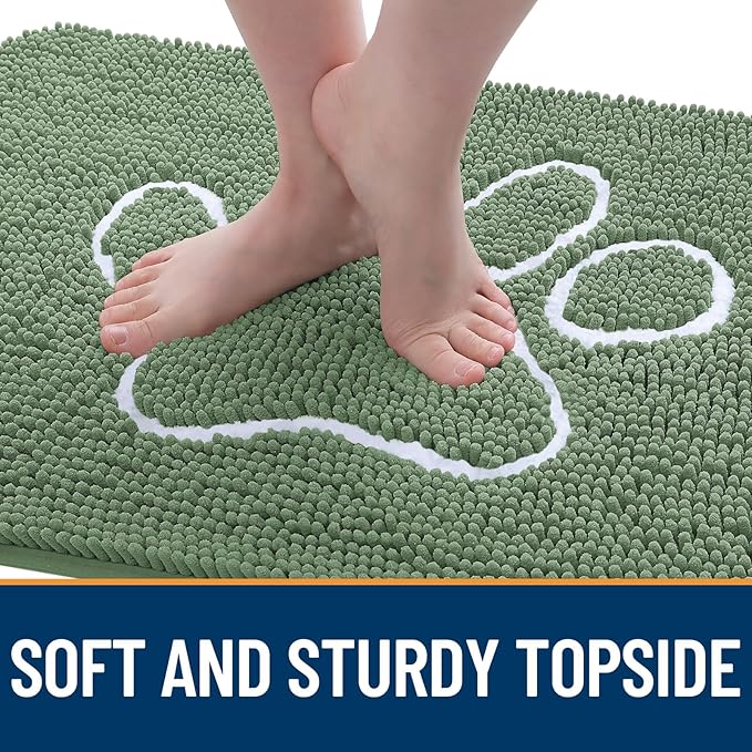 OLANLY Door Mat for Muddy Dog Paws 30x20, Absorbent Chenille Doormat - Image 4