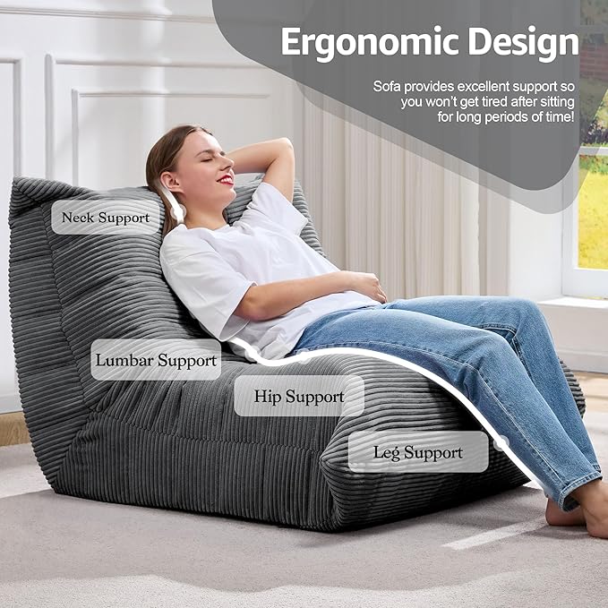 Bean Bag Chairs for Adults Giant Bean Bag Chair Memory Foam BeanBag Chair Big - Image 5