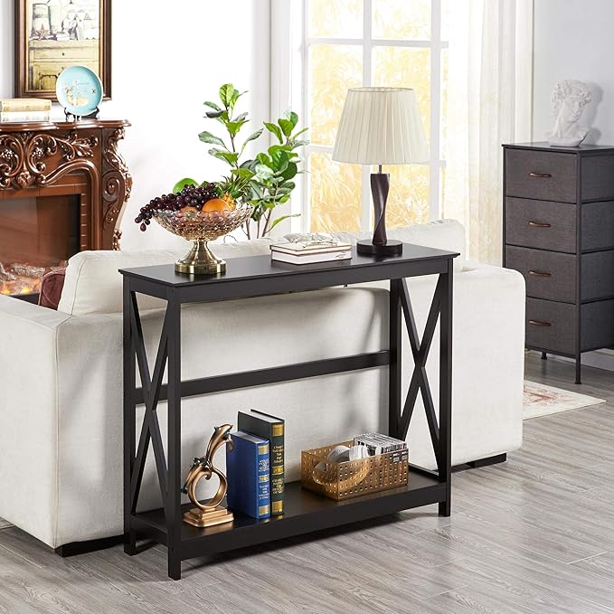 Yaheetech Console Table for Entryway, 2 Tier Entryway Table Bookshelf Accent - Image 6