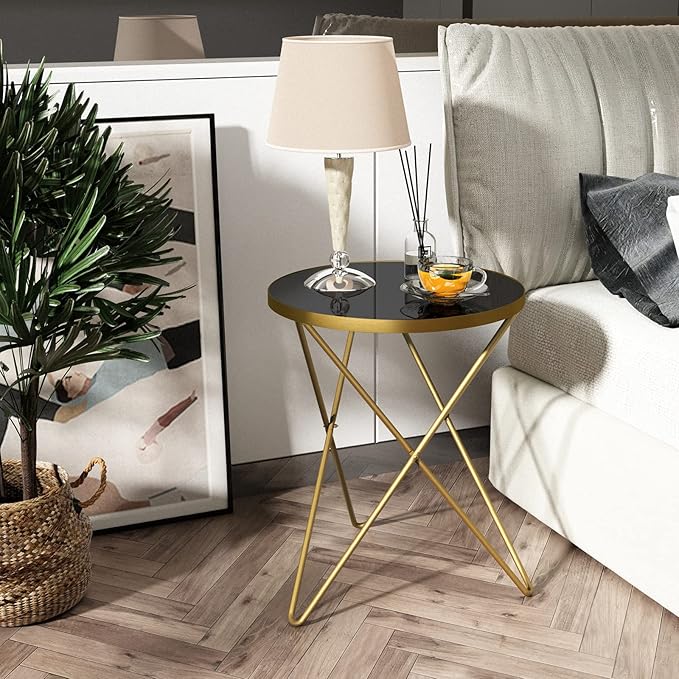 HLR Modern Round Side Table Set of 2, End Table - Image 2