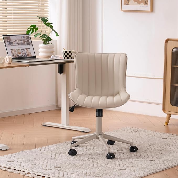 YOUNIKE Cream Home Office Desk Chair - Image 9