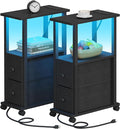 TUTOTAK Small Narrow End Tables, LED Side Tables by WelcometotheTUTOTAKHome