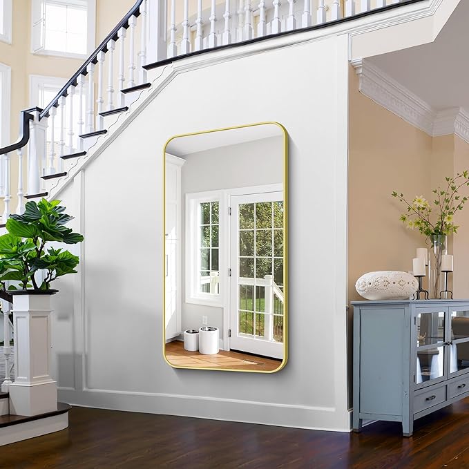 FORBATH 30x55 Inch Gold Bathroom Mirror - Image 6