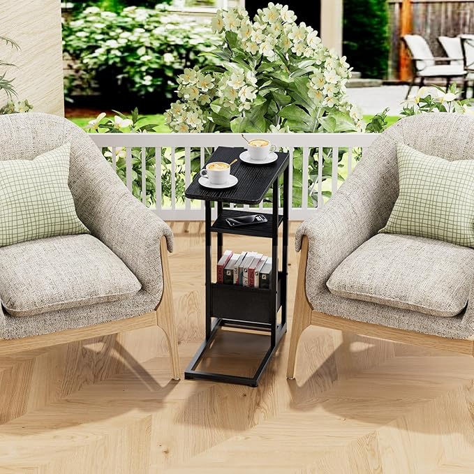 C Shaped End Table, Small Side Table - Image 7
