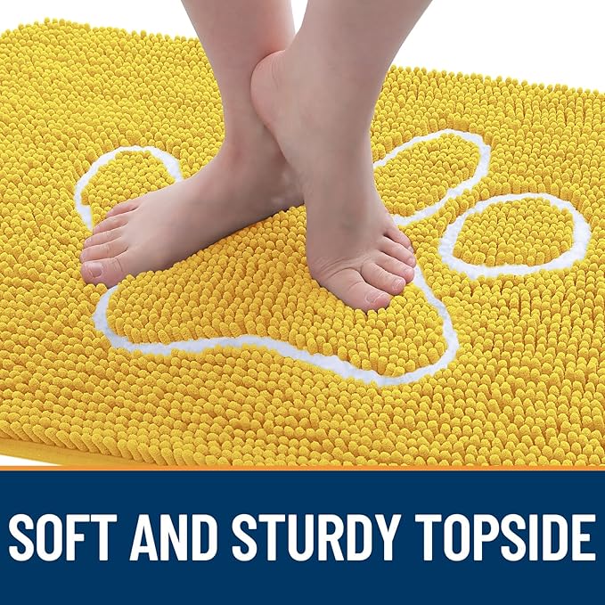 OLANLY Door Mat for Muddy Dog Paws 48x30, Ultra Absorbent Chenille Mud Doormat - Image 4