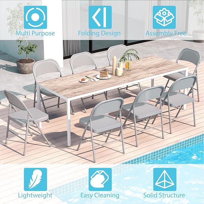 Metal Folding Chairs Steel Frame - Image 3