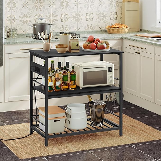 HOOBRO Kitchen Island with Storage, Kitchen Island Table with Power Outlet - Image 6