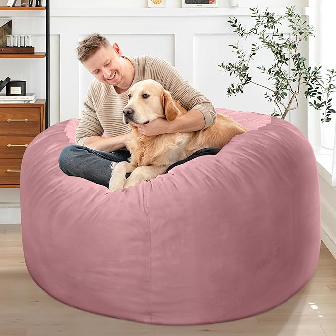 HABUTWAY Bean Bag Chair: Giant 4' Memory Foam Furniture Bean Bag Chairs - Image 2