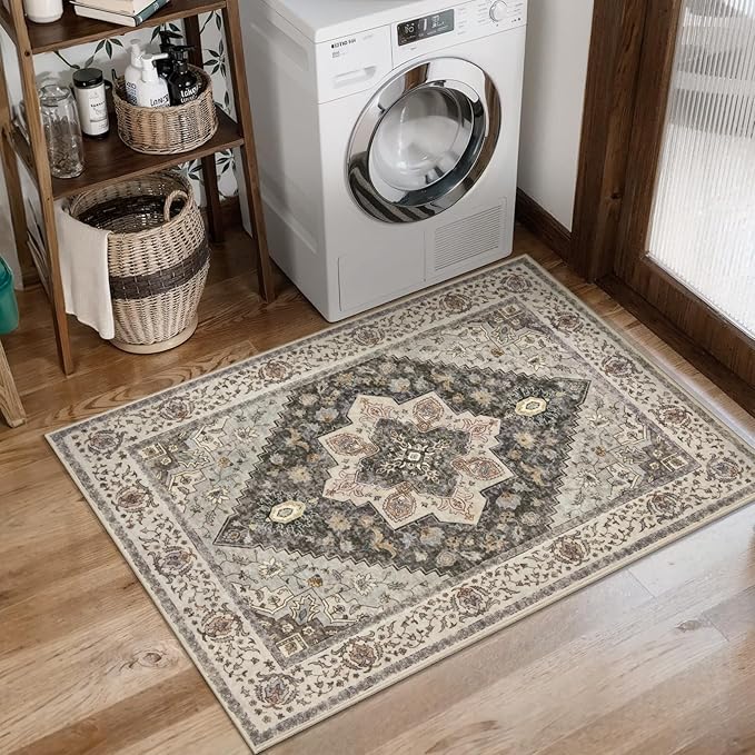 Tangsoo 2x3 Washable Rugs for Entryway, Vintage Non Slip Small Area Rug - Image 8