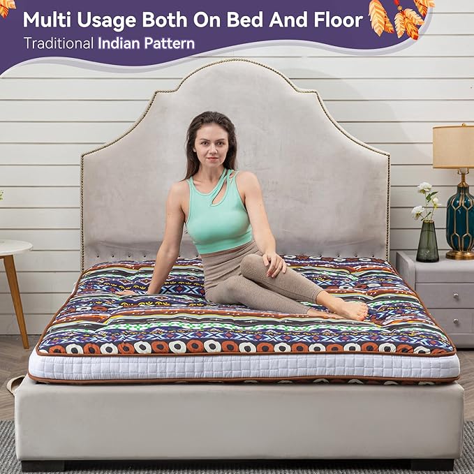 Dr.Futon Japanese Floor Futon Mattress Extra Thick Folding Roll Up Bed Topper - Image 5