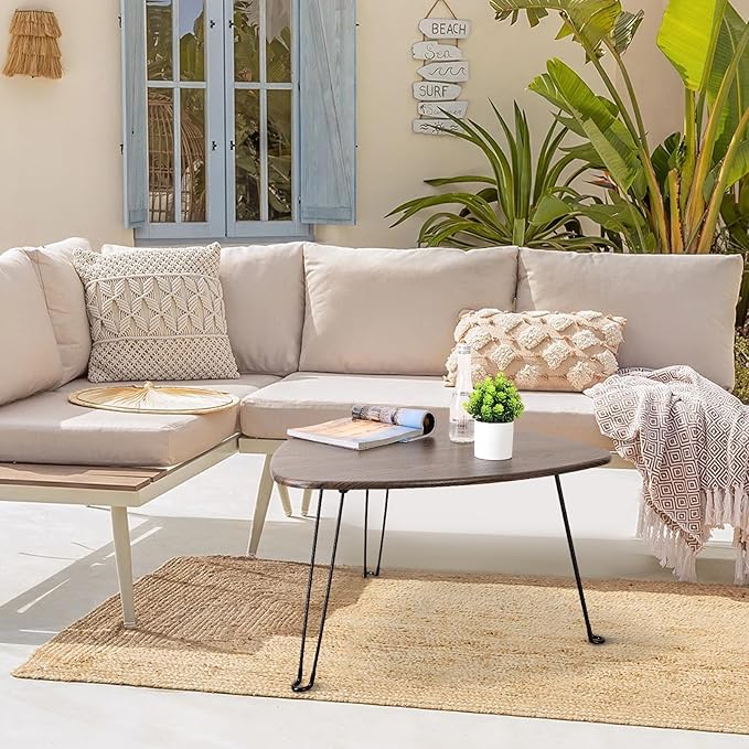 Folding Coffee Tables for Small Spaces Foldable Industrial Sofa Center Table - Image 4