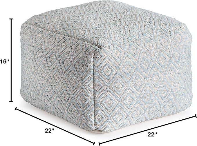 Anji Mountain 22"x22"x16" Handmade & Handcrafted Ottoman Pouf Comfortable Pouf - Image 2