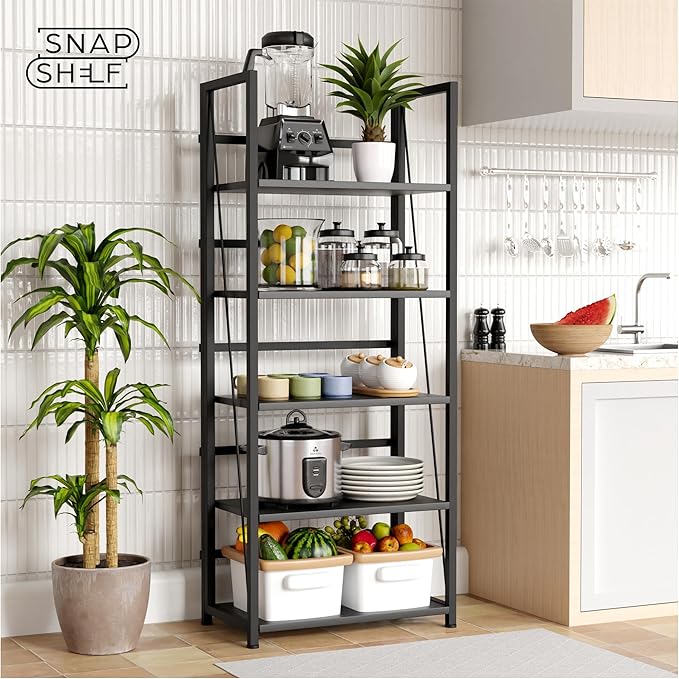 5 Tier Wood Book Shelf Organizer, No Assembly Bookshelf - Image 6