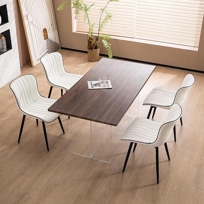 YOUNUOKE Mid-Century Modern Dining Chairs Set of 2, Armless Accent Chair - Image 7