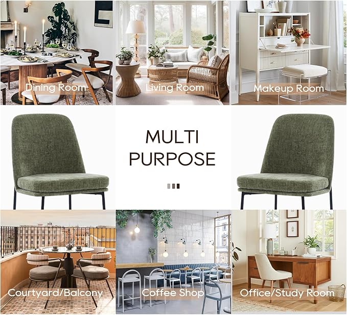 COLAMY Modern Dining Chairs Set of 4, Fabric Upholstered Dining Room Chairs - Image 6