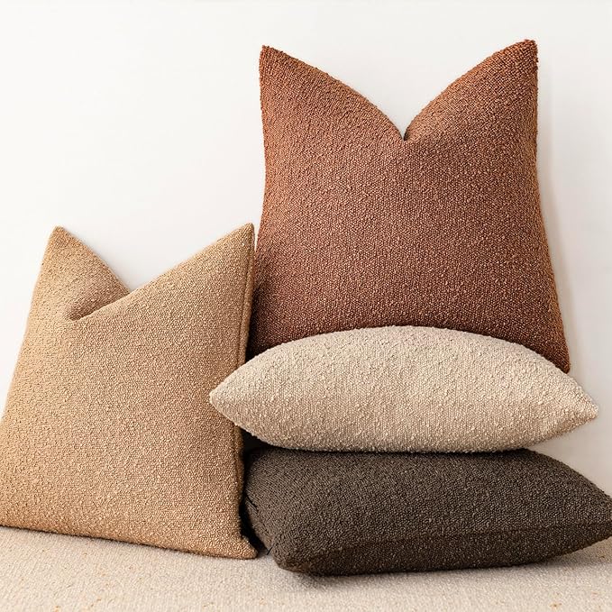 Foindtower Pack of 2, Decorative Textured Boucle Throw Pillow Covers Accent - Image 6