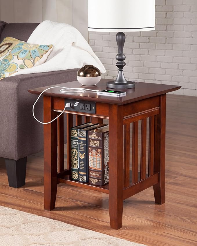 AFI, Mission End Table with Charging Station - Image 2