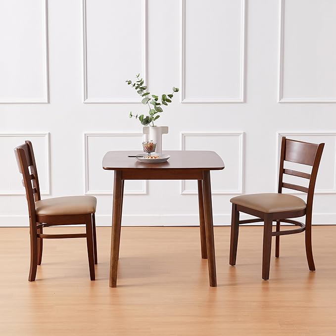 Livinia Aslan 29.5" Malaysian Oak Square Wooden Dining Table/Small Solid Wood - Image 3