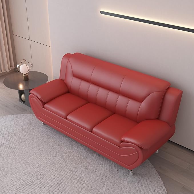 Container Furniture Direct Michael Modern Faux Leather Upholstered Stainless - Image 5