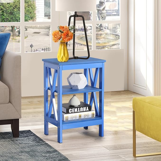 VECELO Modern Nightstands X-Design Side End Table Night Stand - Image 2