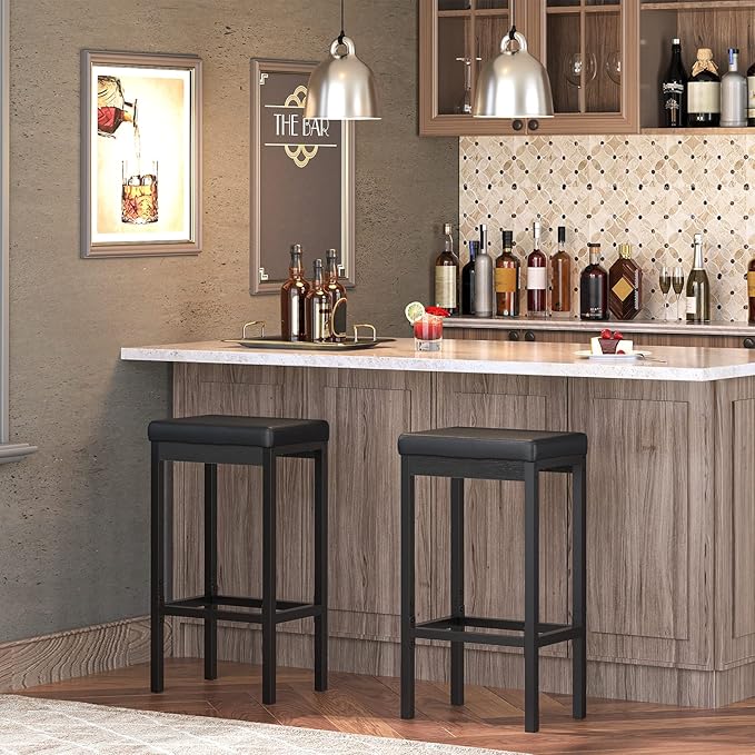 HOOBRO Bar Stools, 24.8-Inch Height Stools, Breakfast Bar Stools, Kitchen Stools - Image 7