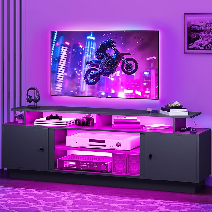 DWVO Modern TV Stand for 65/75 Inch TVs, Entertainment Center by DWVO