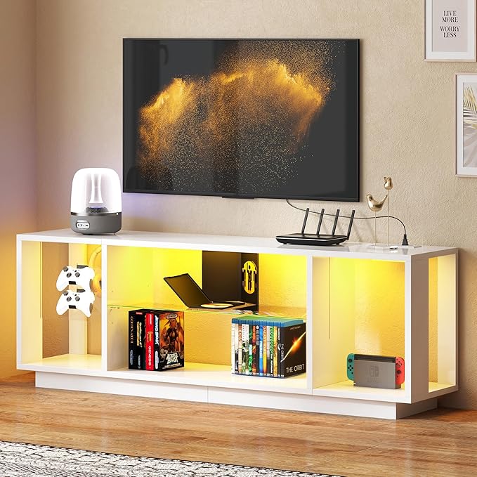 DlandHome LED TV Stand for TVs up to 60inch, Entertainment Center - Image 2