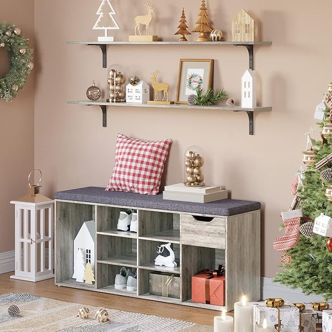 DINZI LVJ Shoe Bench, Entryway Storage Bench - Image 8