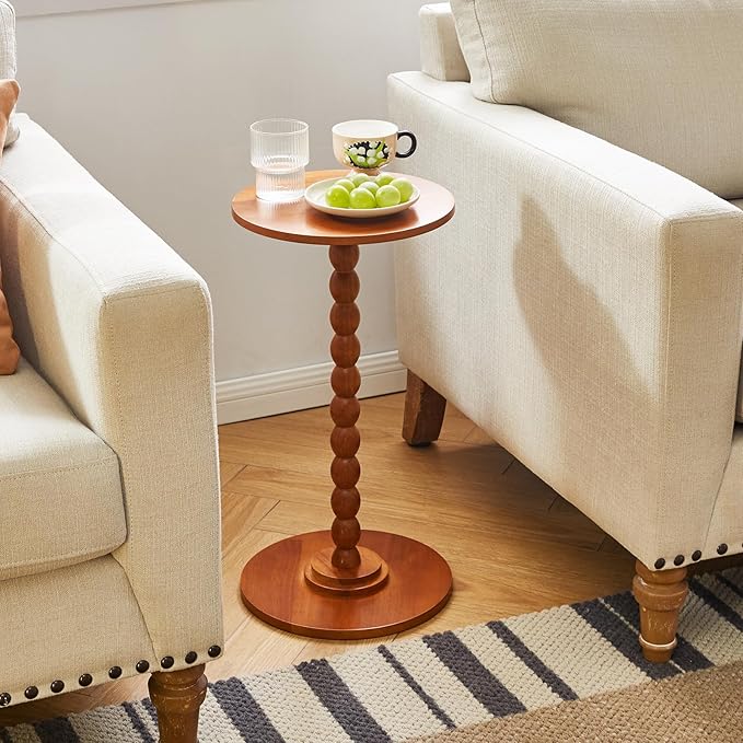 Round Wood Side Table, Small Decorative Table, Nightstand, Modern Side Table - Image 6