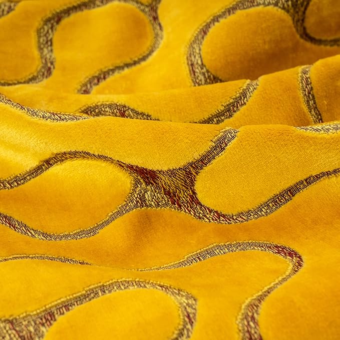 Yangest Yellow Throw Pillow Cover Wavy Cushion Cover Modern Zippered - Image 3