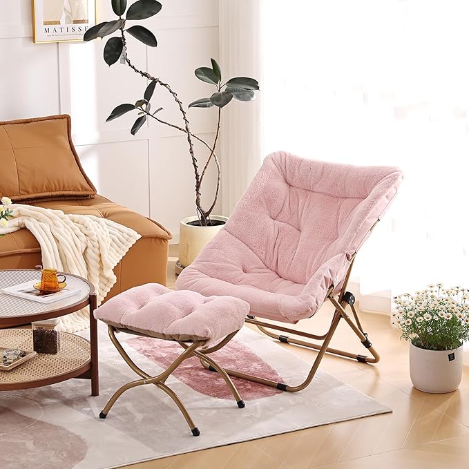 Comfy Folded Chair, Soft Faux Fur Oversized Folding Chair, Flexible Lounge Lazy - Image 6