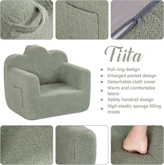 Tiita Kids Couch Plush Toddler Chair, Cloud-Like Glow in The Dark Kids Sofa - Image 6