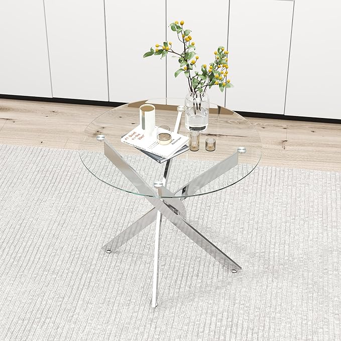 Glass Dining Table Modern Kitchen Table - Image 3