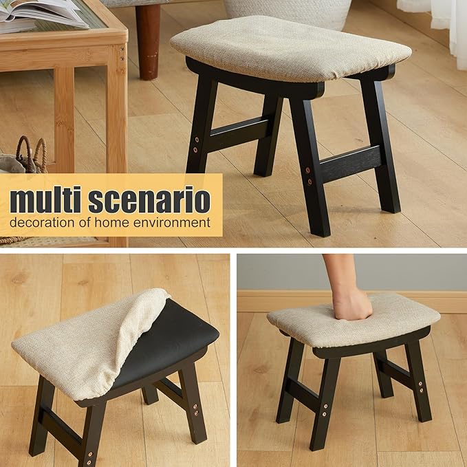 Foot Stool Ottoman Foot Rest Under Desk, Small Stool - Image 7