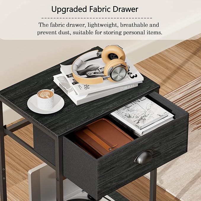 Nightstands Set of 2, Industrial End Table - Image 6
