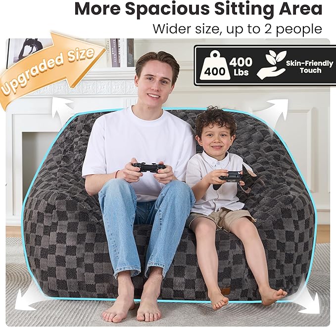 Bean Bag Chairs for Adults, Giant Beanbag Sofa Comfy Reading Chair, Oversized - Image 5