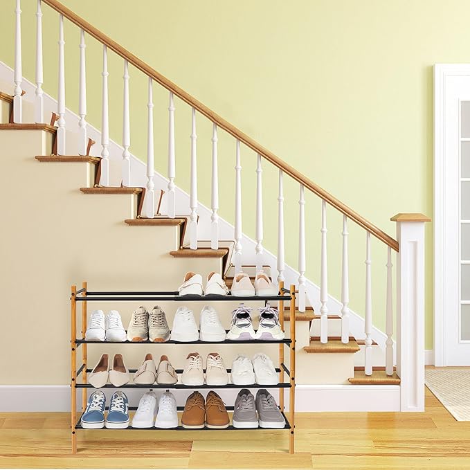 STORAGE MANIAC Expandable Shoe Rack, 12 Pairs Stackable Small Shoe Rack - Image 7