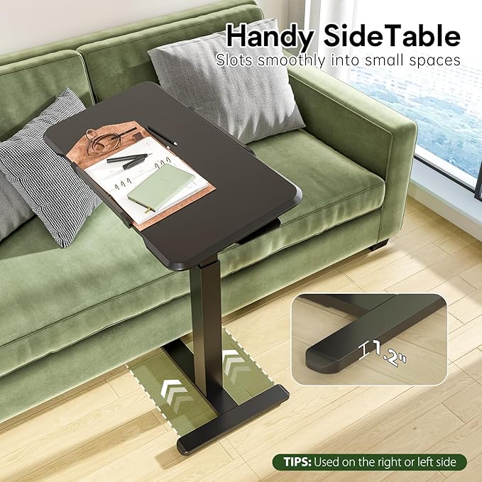 Rolling Laptop Desk, Mobile Standing Desk Height Adjustable, 180° Tiltable - Image 5