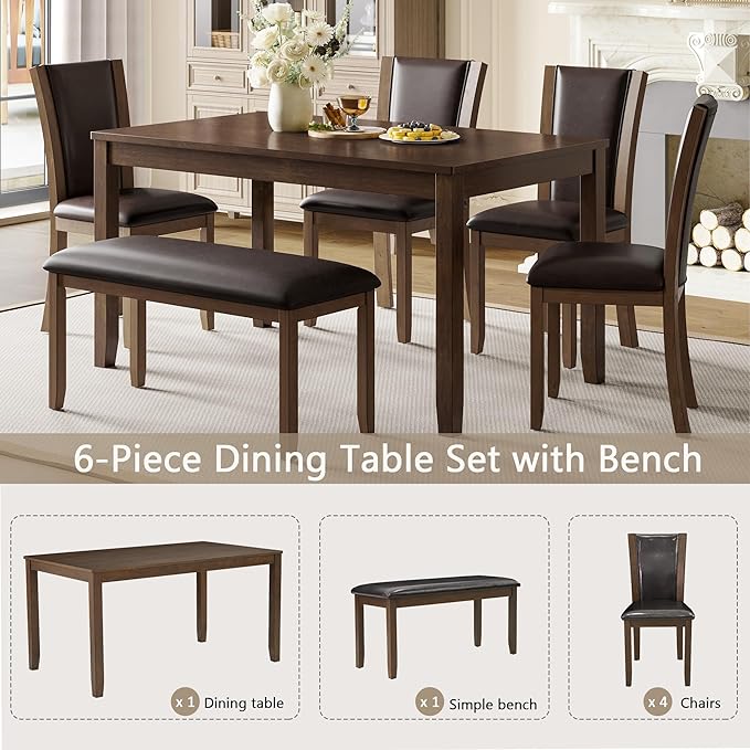KEIKI 6-Piece Standard Height Dining Table Set - Image 7
