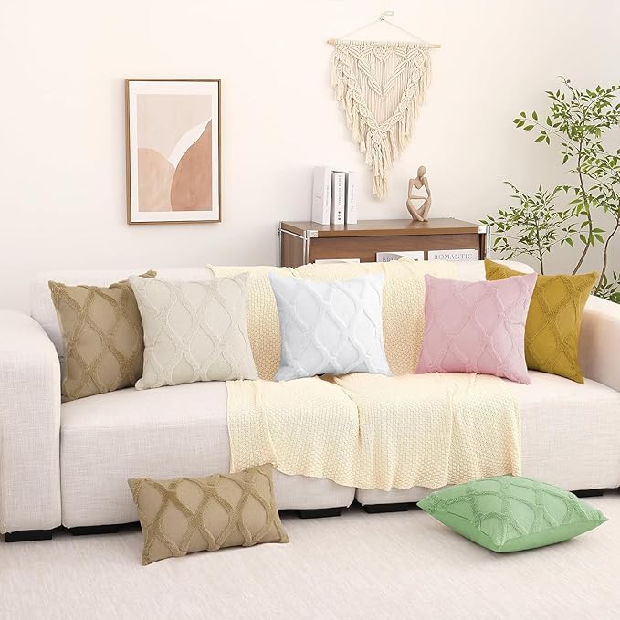 decorUhome Throw Pillow Covers 18x18 Inch Set of 2, Soft Plush Faux Fur Wool - Image 9