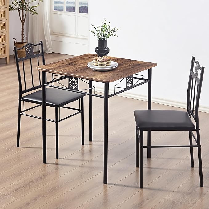 VECELO 3-Piece Small Kitchen Dining Table Set - Image 5