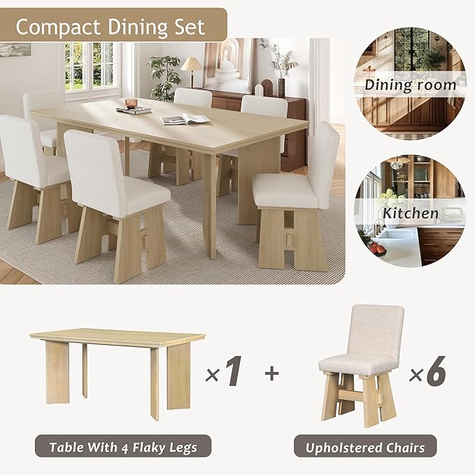 Ball & Cast Modern 7-Piece Dining Table Set - Image 2