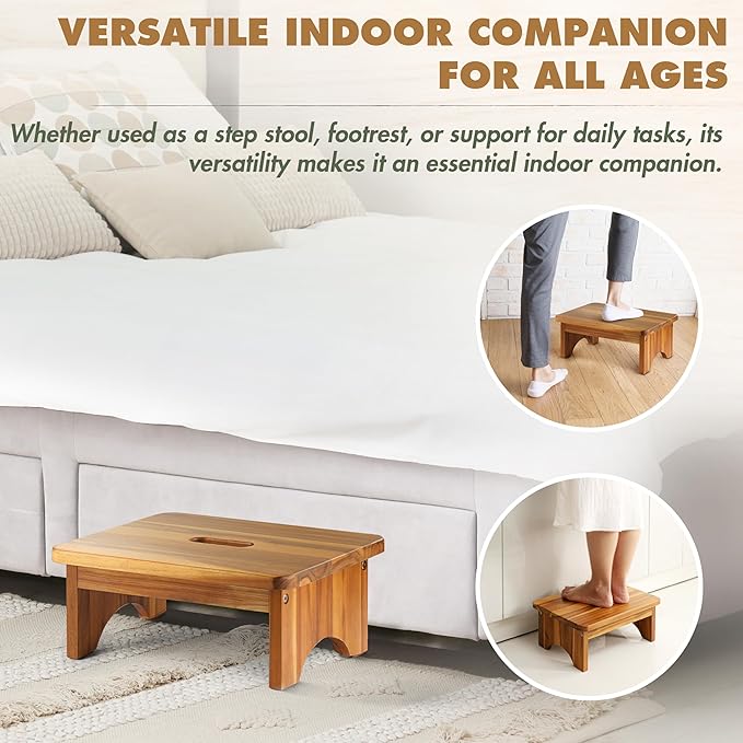 Wooden Step Stool, 6.5'' One Step Stool - Image 5